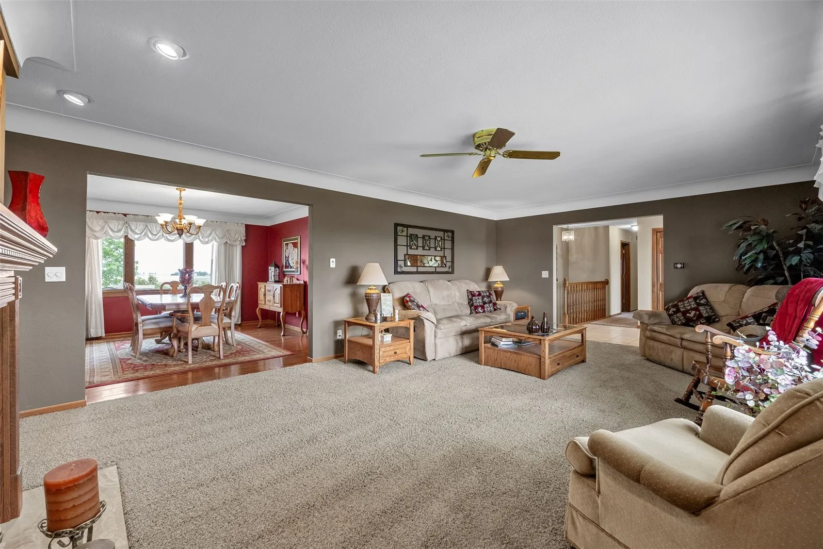 View from the living room into the formal dining room. Plenty of room to seat the entire family for the holidays!