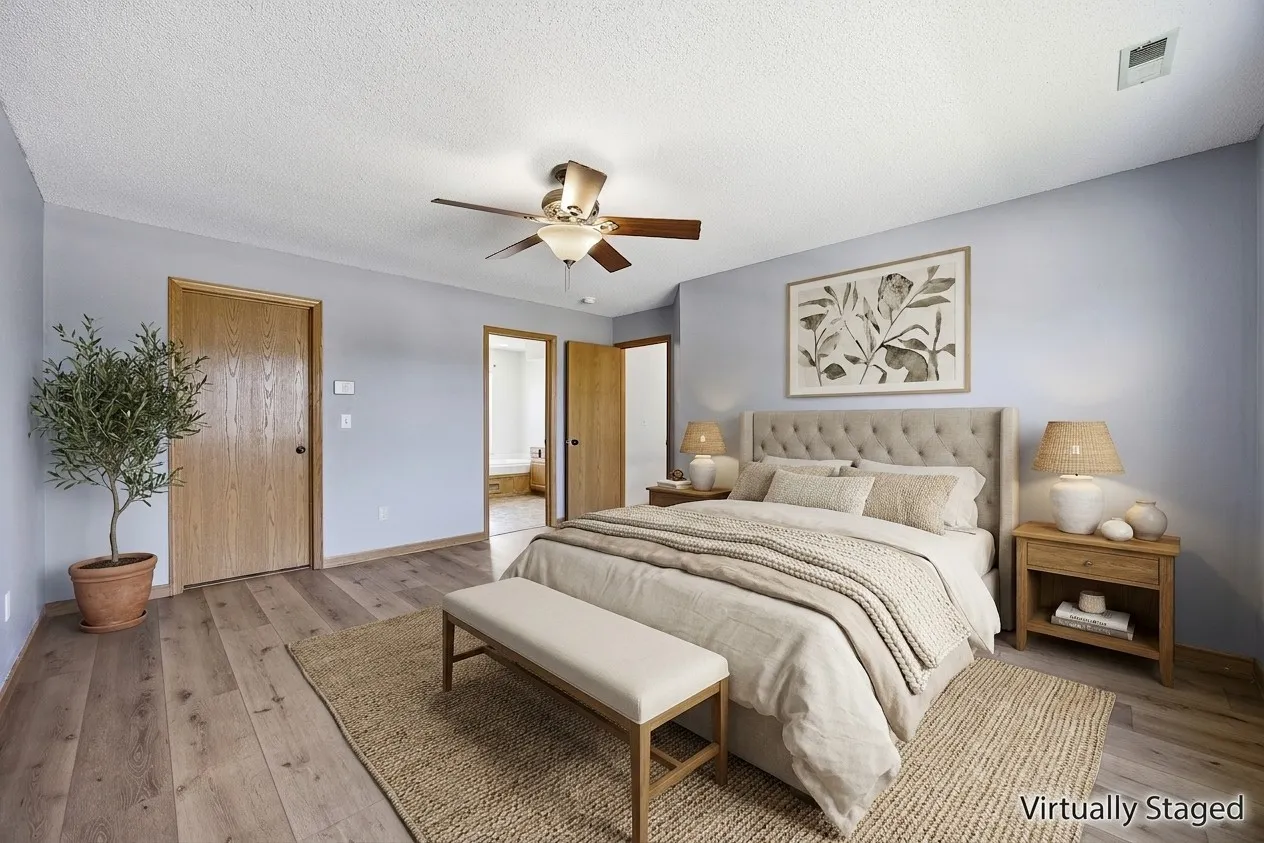 Primary Bedroom Staged