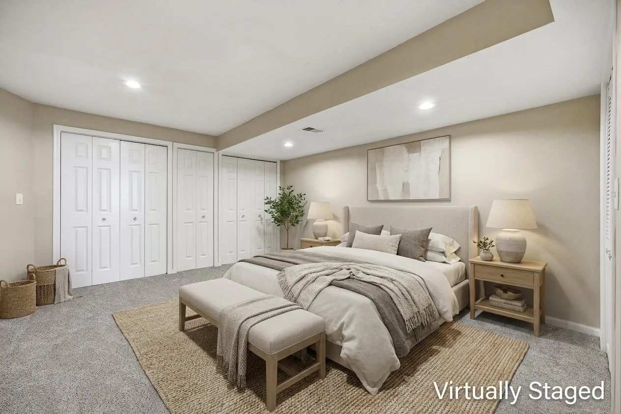 Lower Level Bedroom Staged