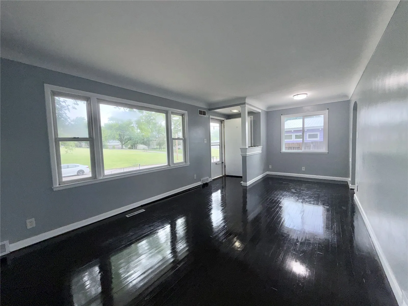 Entry way and living room.