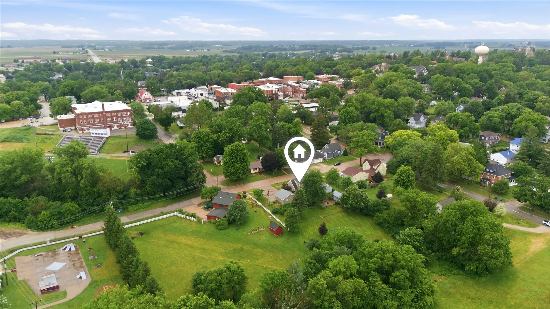 Aerial South View of Uptown Mt Vernon