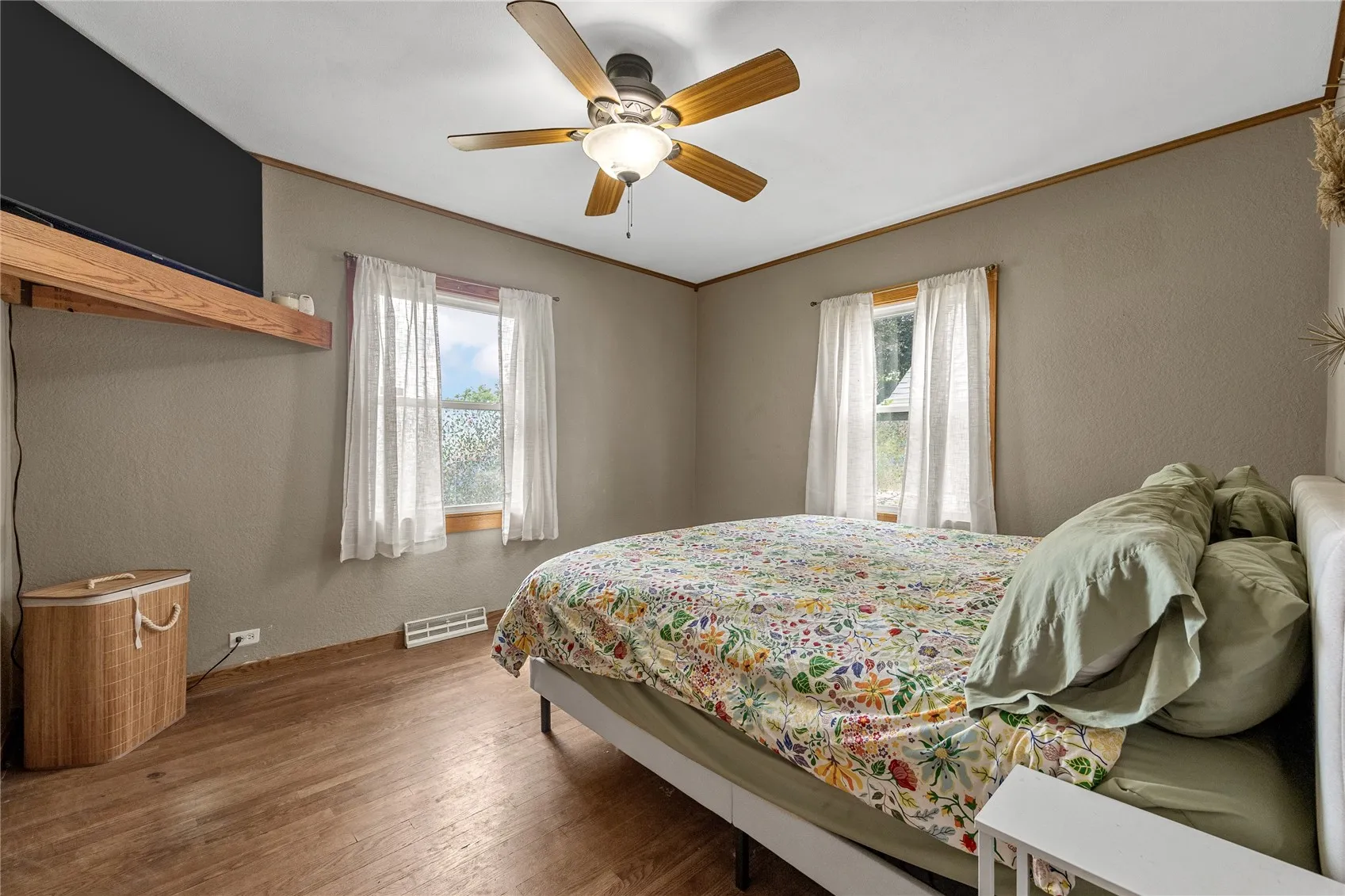 1st floor Primary Bedroom with hardwood floors