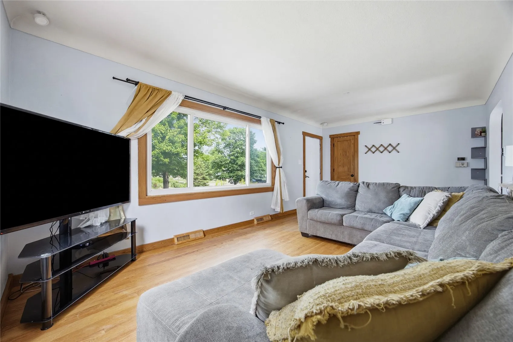 Large window in living room for natural light