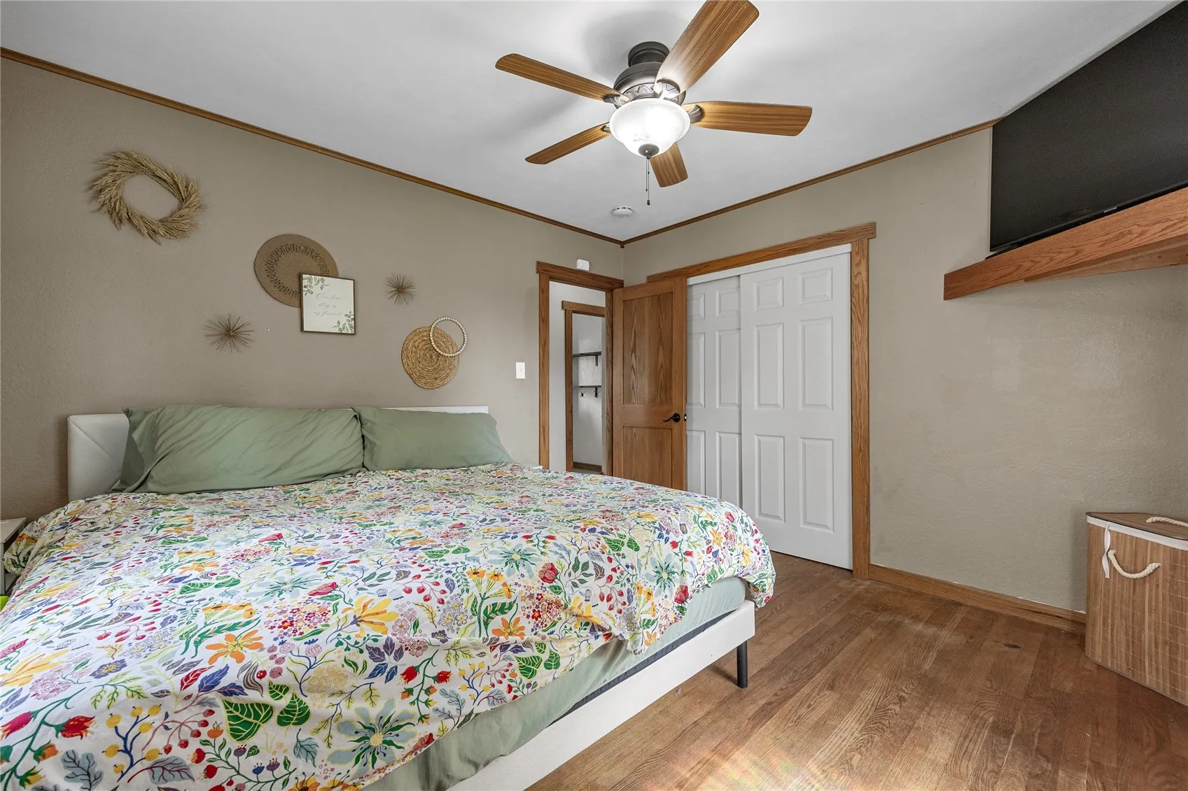 1st floor Primary Bedroom with hardwood floors