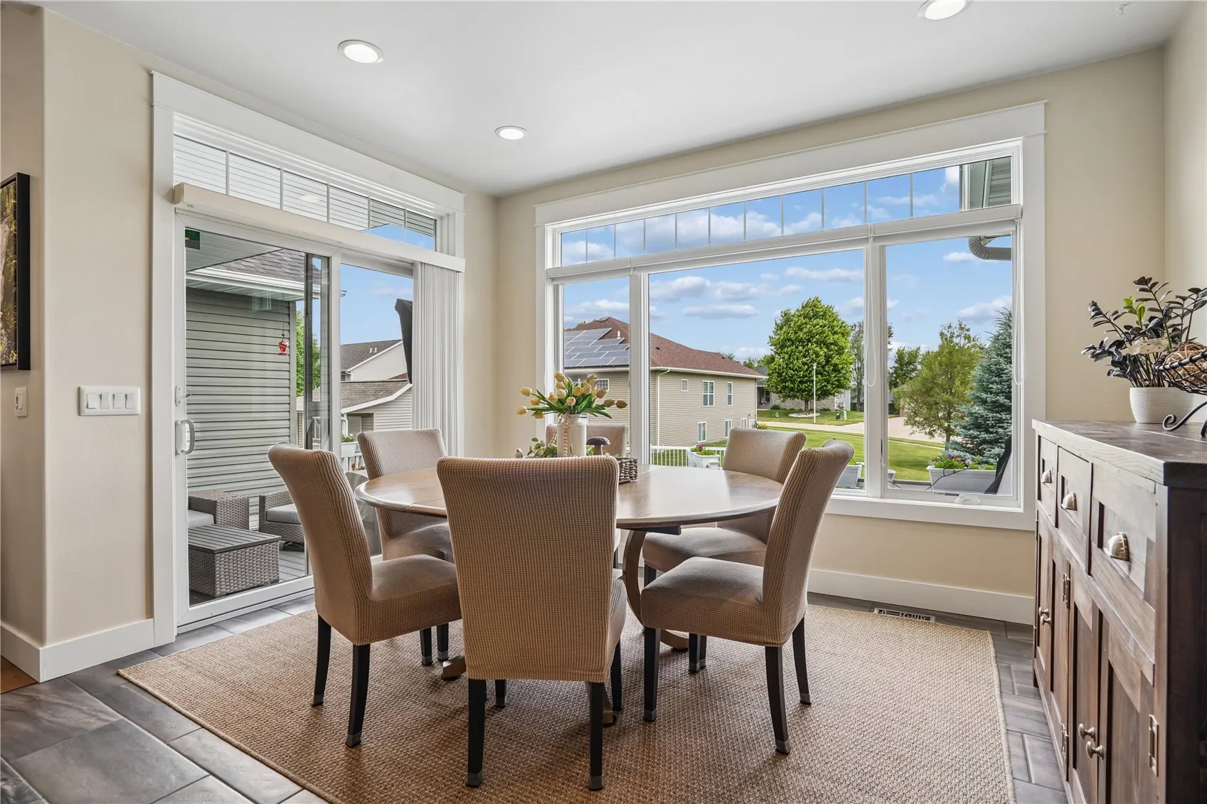 Dine while overlooking your beautiful backyard