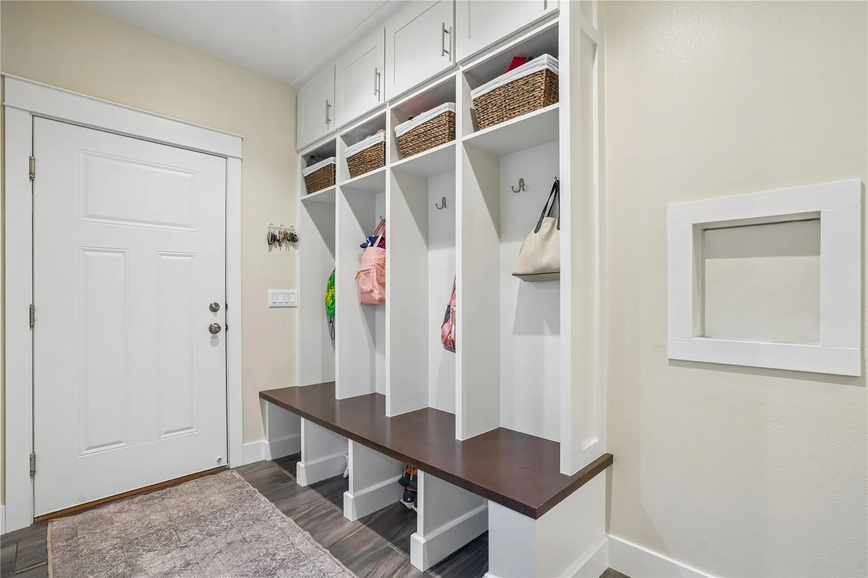 Drop zone, and that little door...a pantry passthrough!