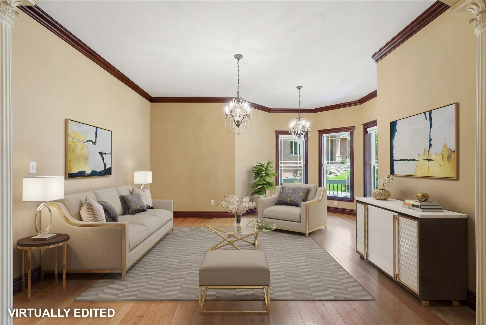 formal dining & living spaces can be swapped