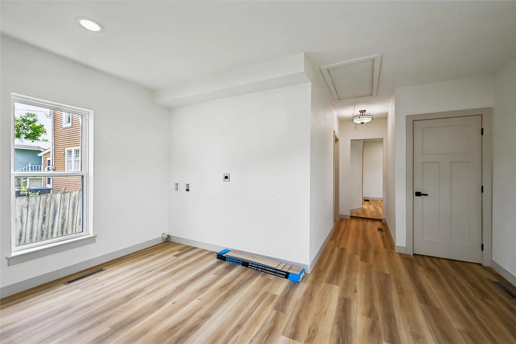 Laundry area in back drop zone