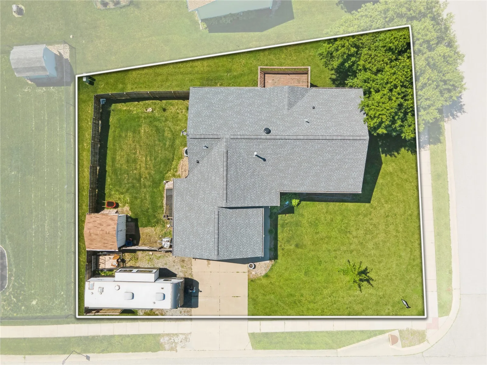 Aerial view of the home