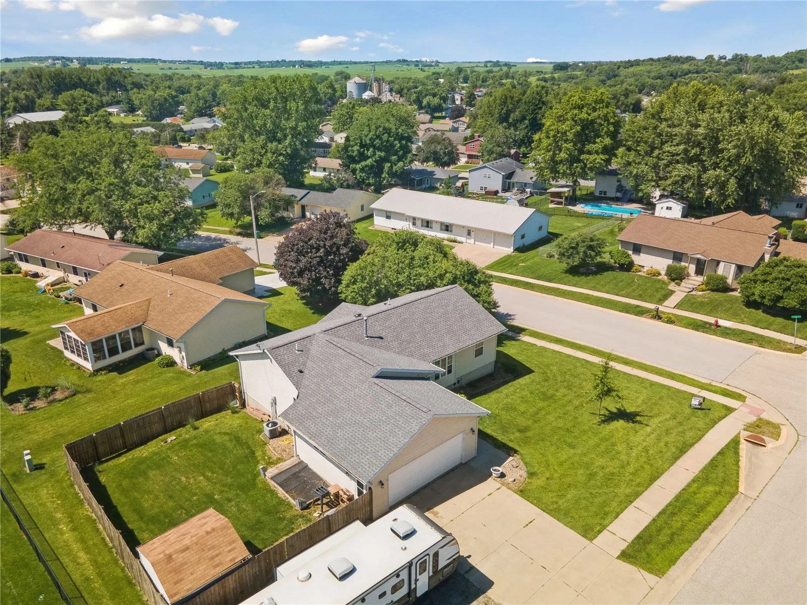 Aerial view of the home