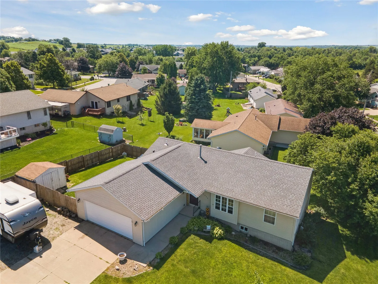 Aerial view of the home