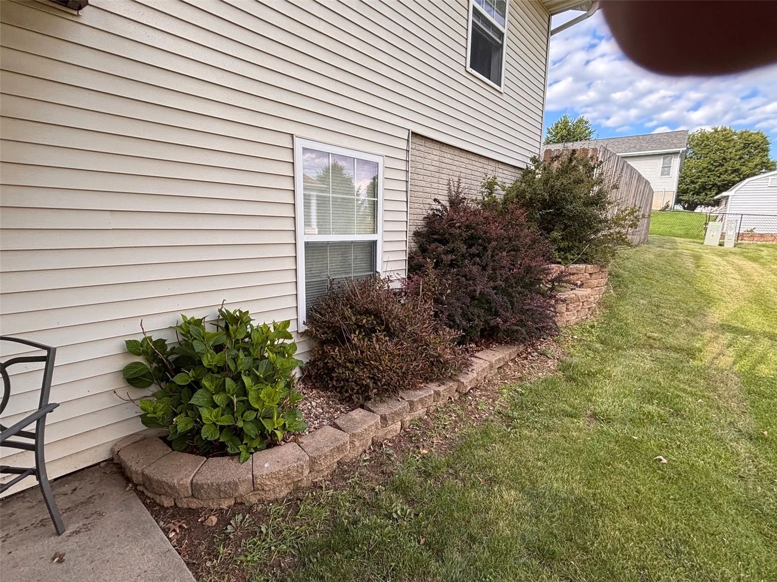 Landscaping beside the patio