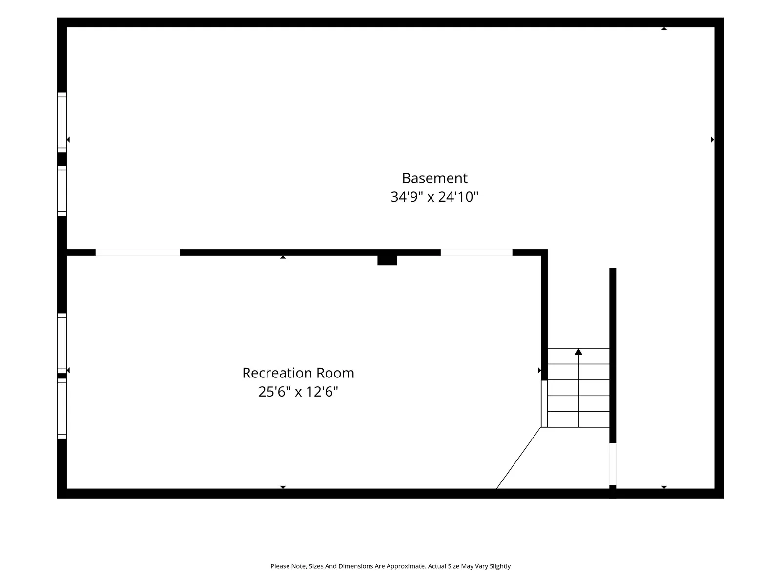 Floorplan - Lower Level Rec Room and Storage Area