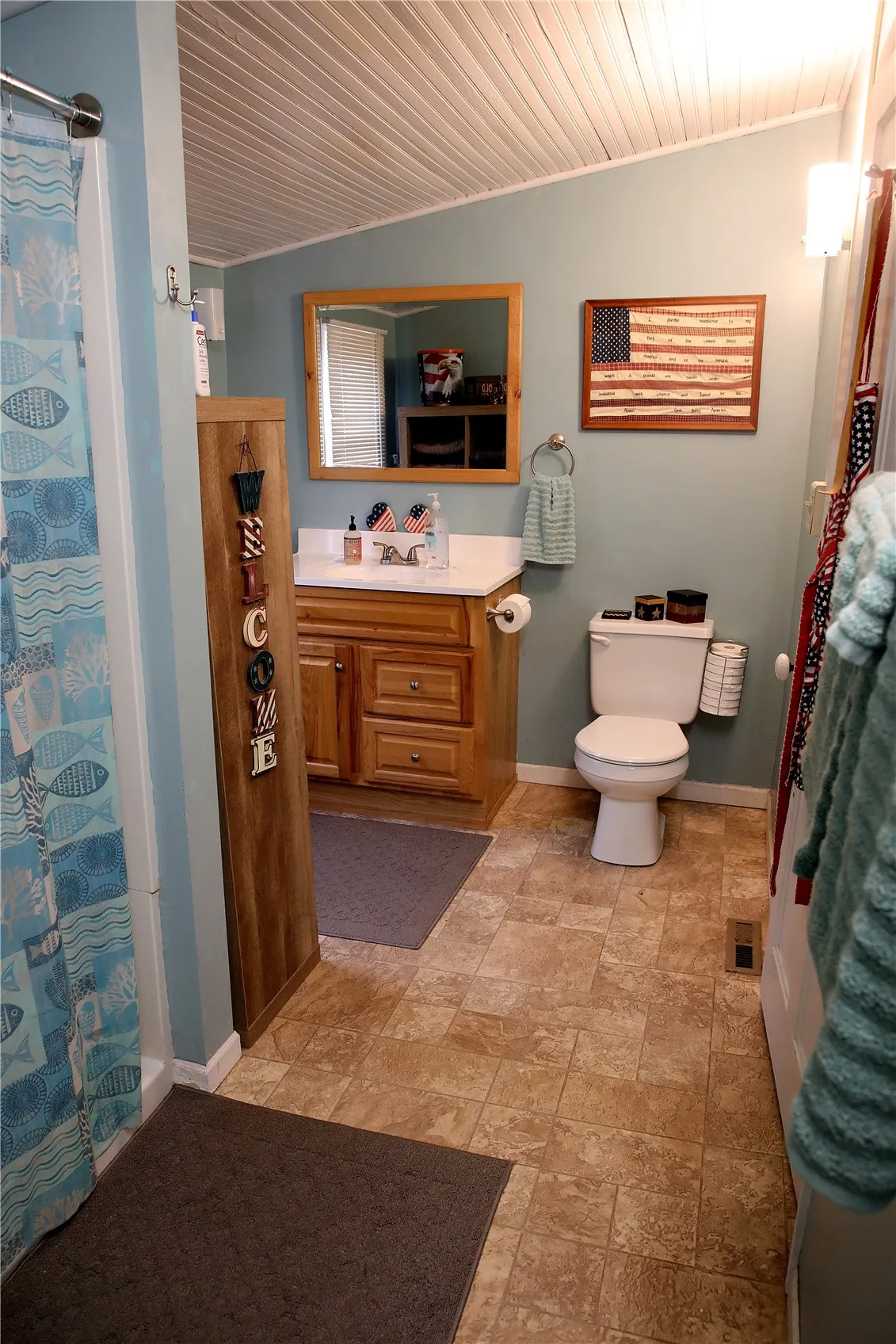 Downstairs Bathroom with walk-in shower