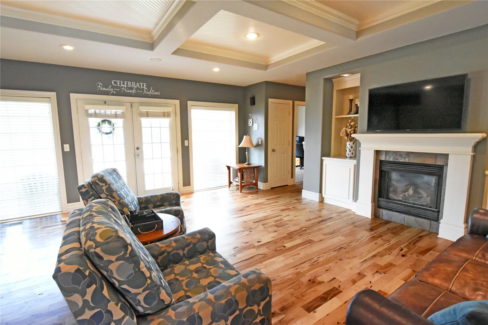 Custom Tray ceiling and built-ins