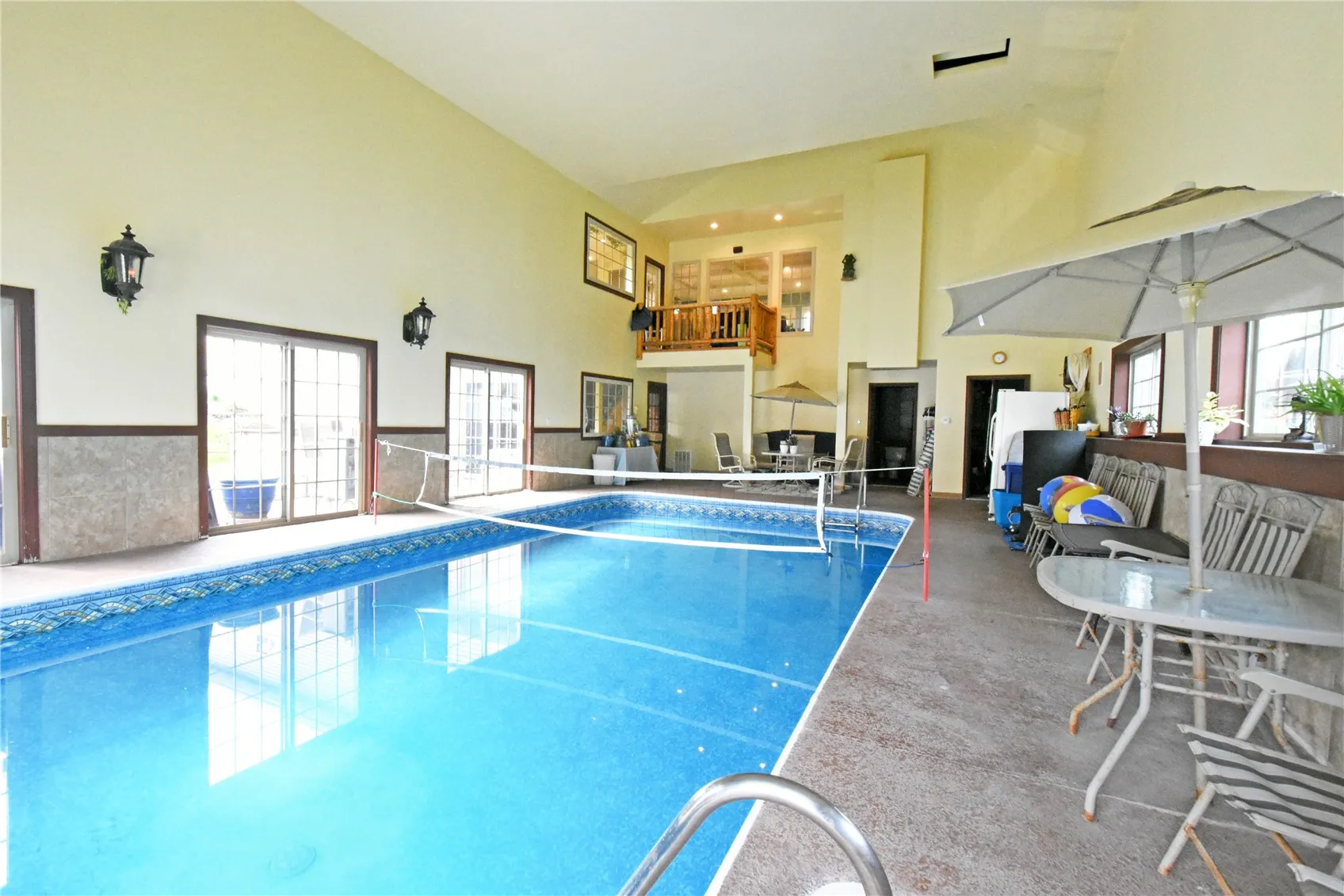 Pool room has heated pool