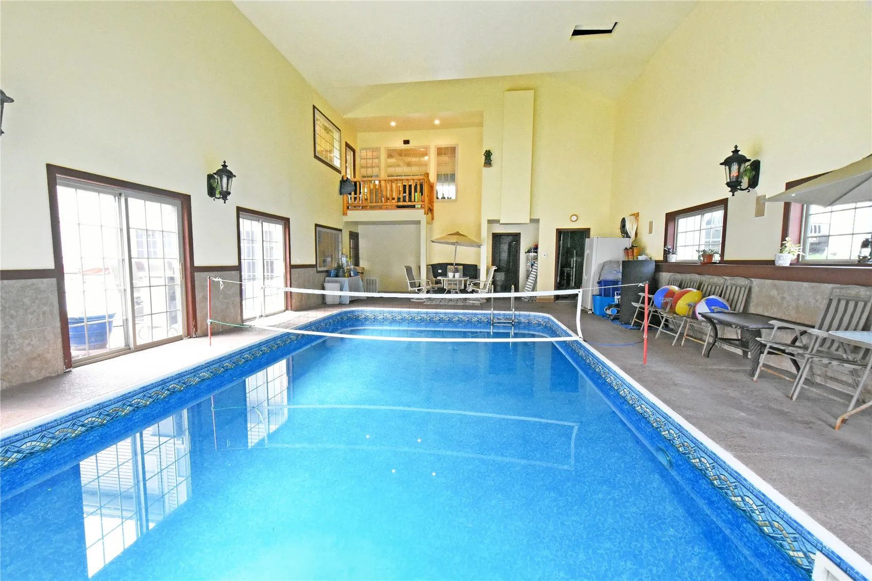 Enjoy pool volleyball