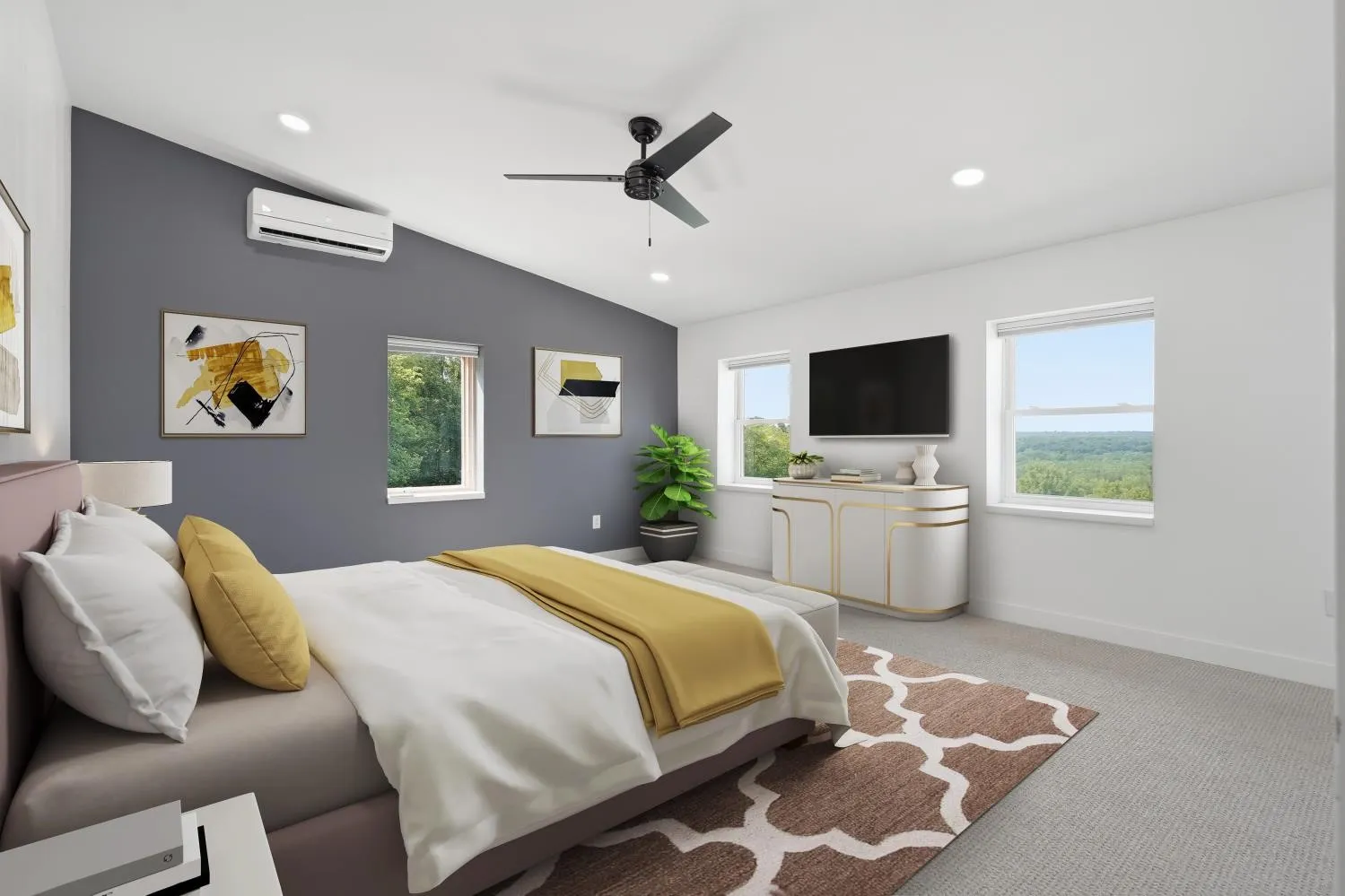 Virtually Staged Primary Bedroom