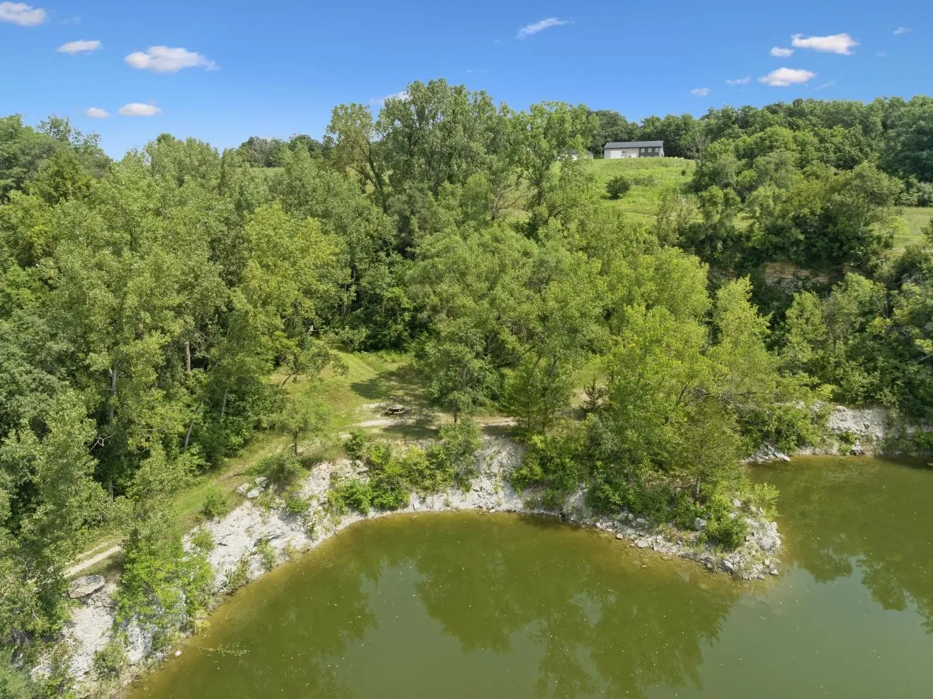 1.3 Acre Stocked Pond, facing house