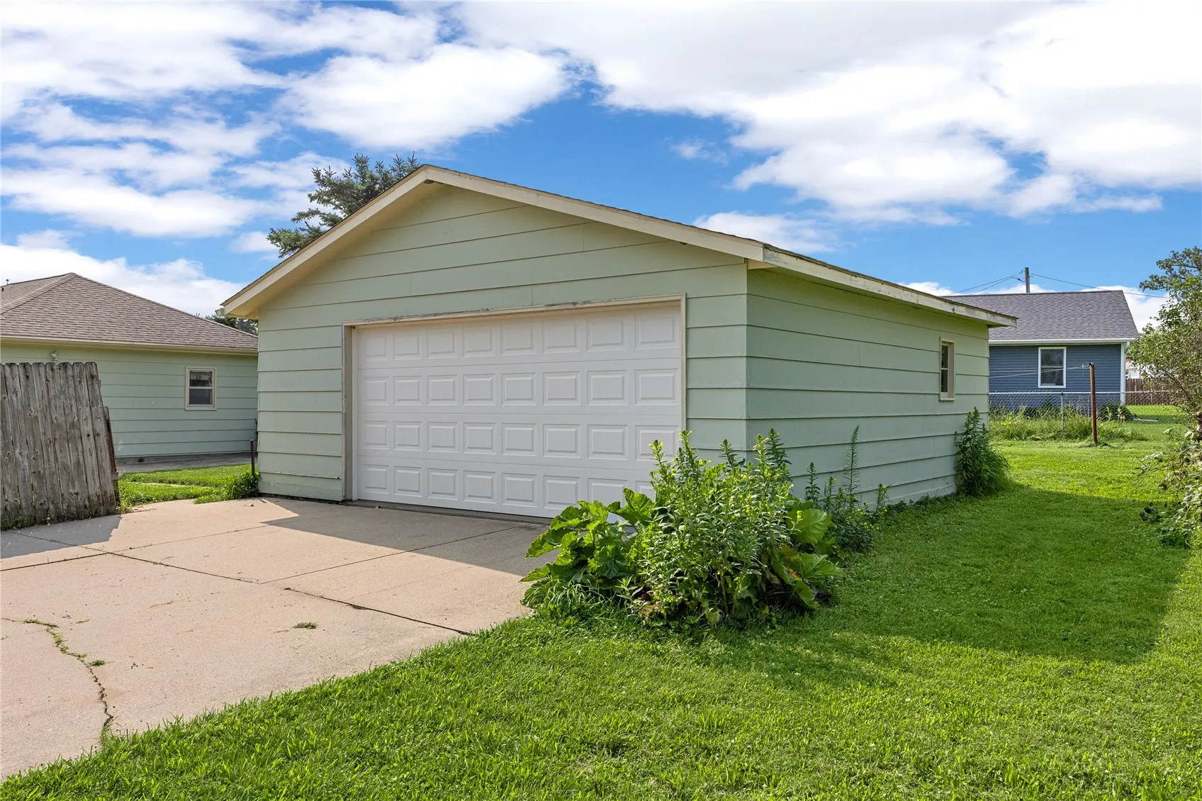 Handy two-car detached garage.