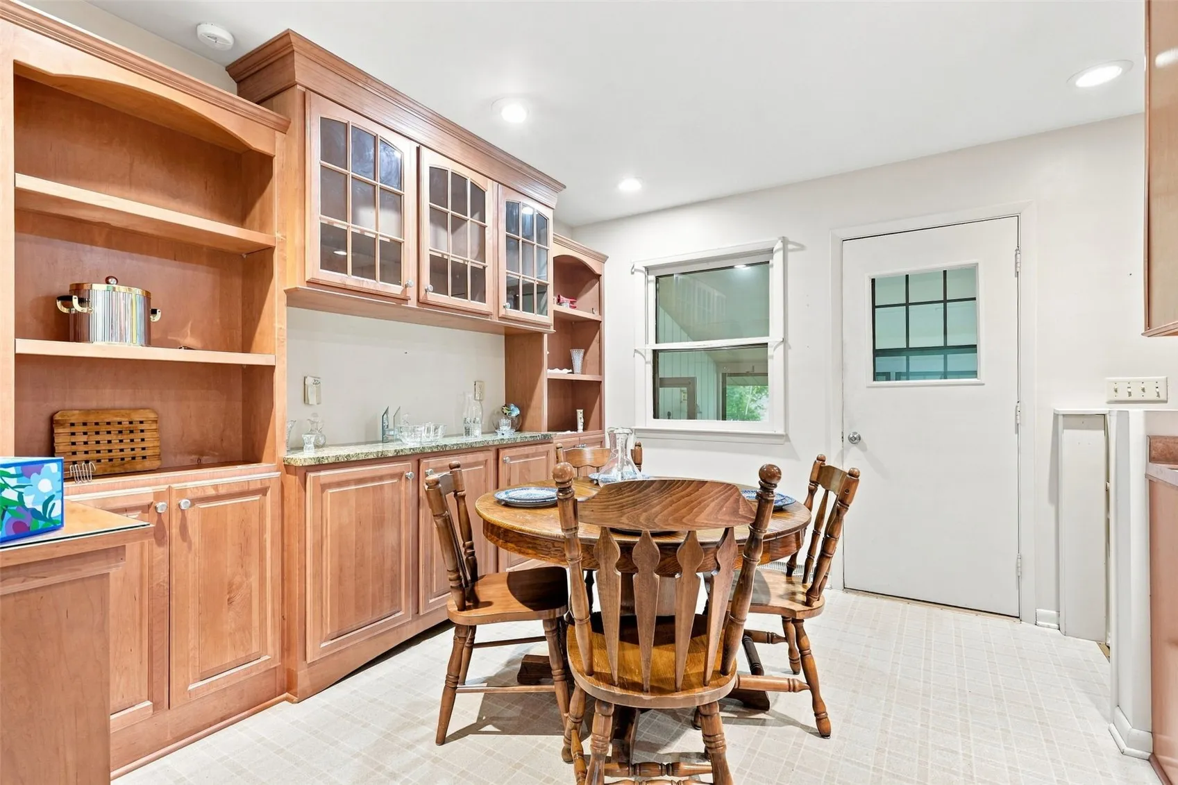 Kitchen with lovely built ins and updated cabinets