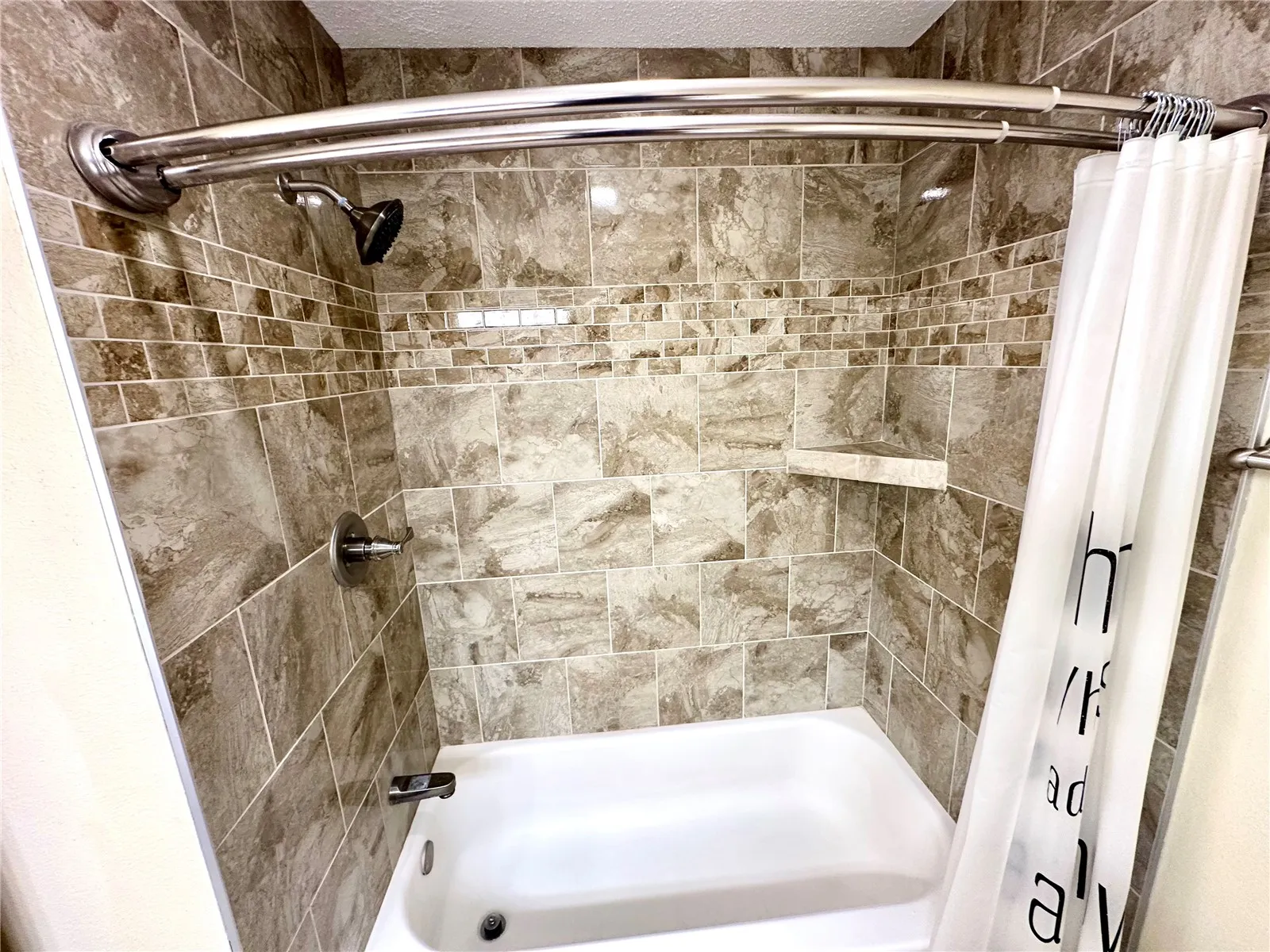 Tile Shower Upper Level Bath.