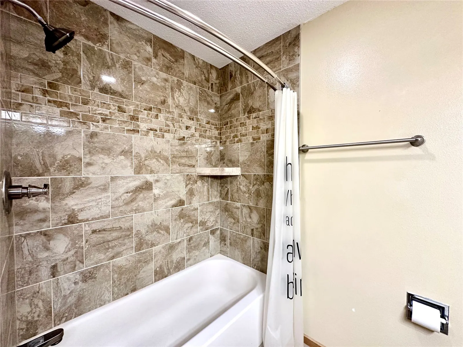 Tile Shower Upper Level Bath.