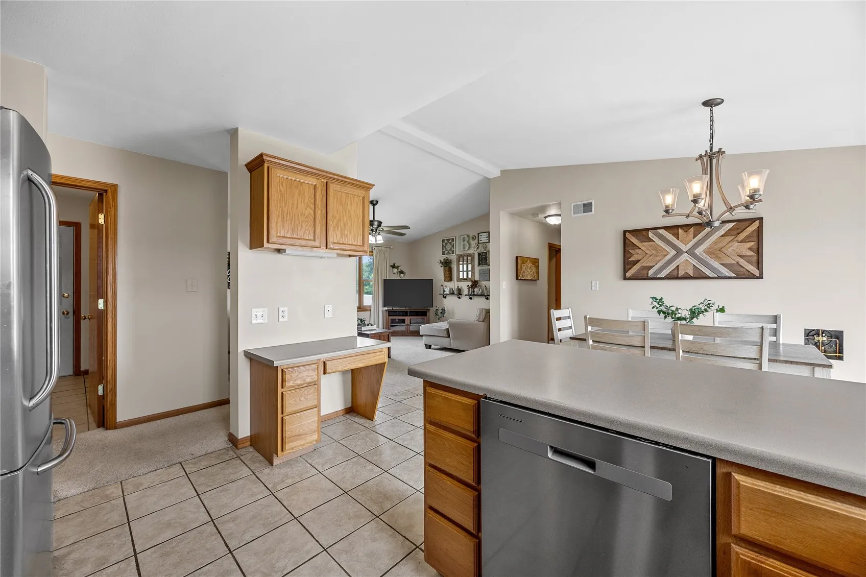 Kitchen to study/work desk.