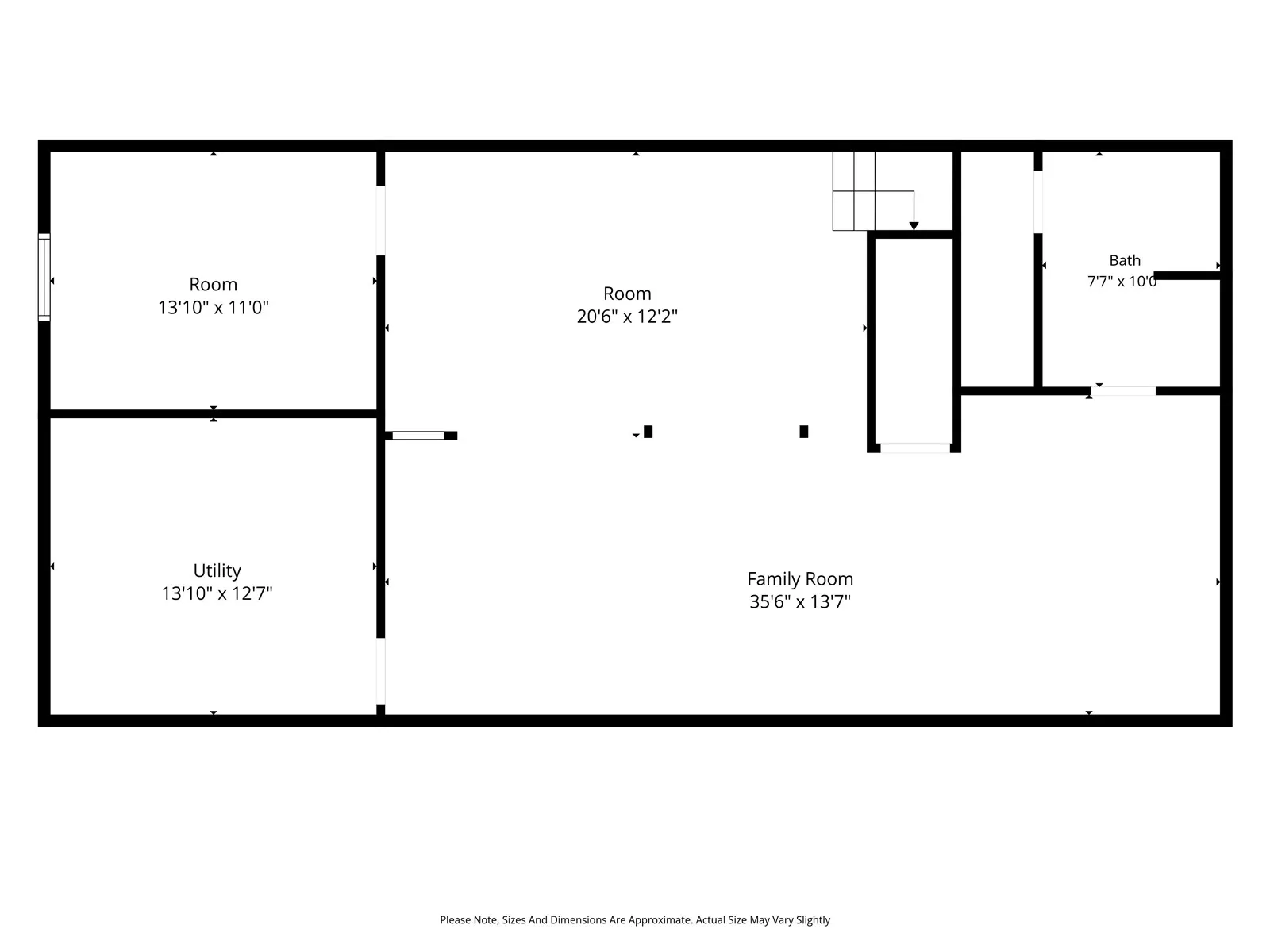 Lower level of house.