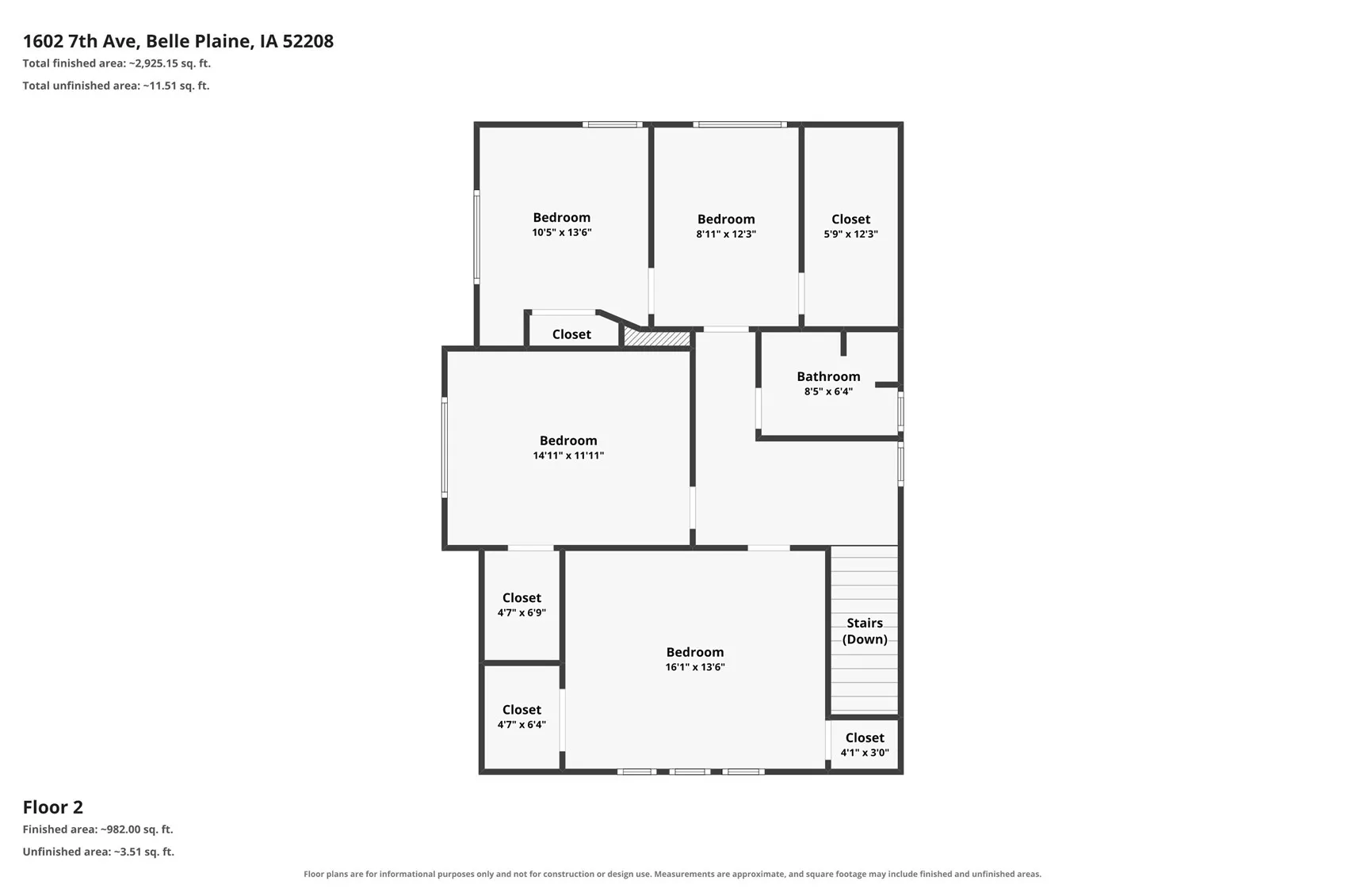 Second Story Floor Plan
