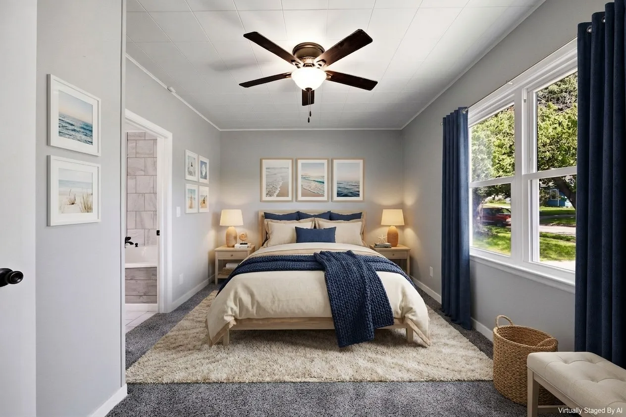 Primary Bedroom Staged