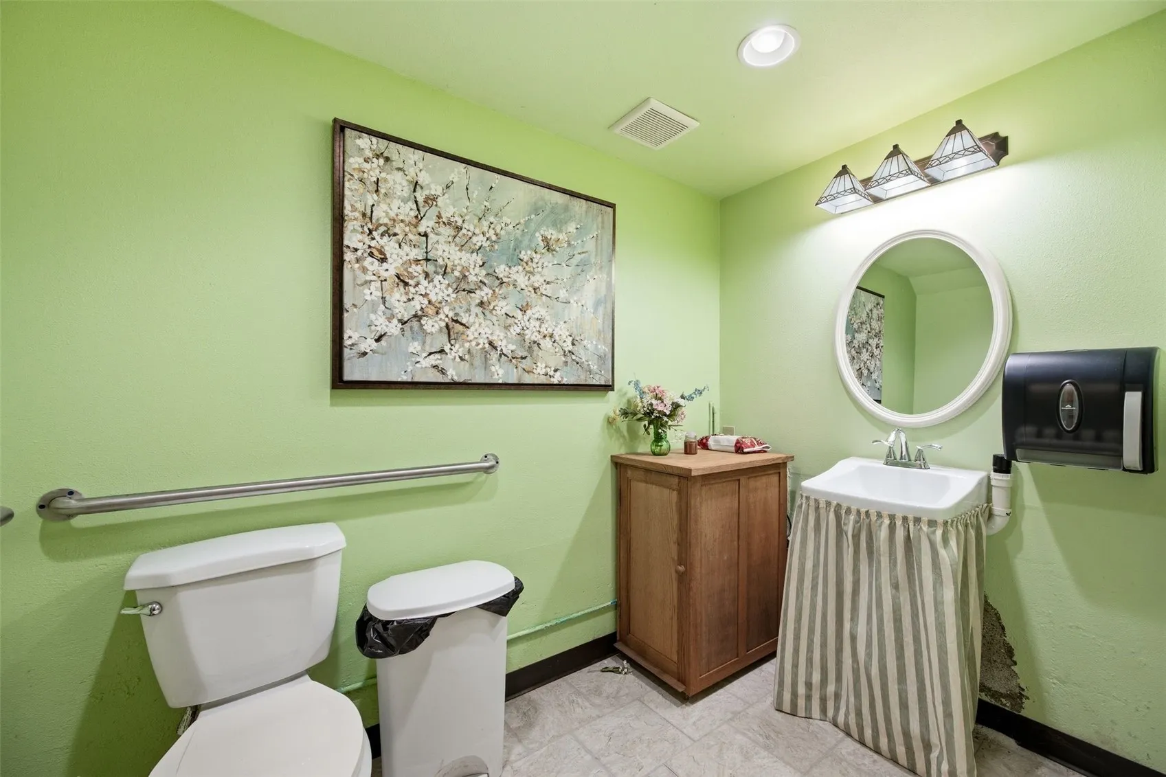 One of four rest rooms.