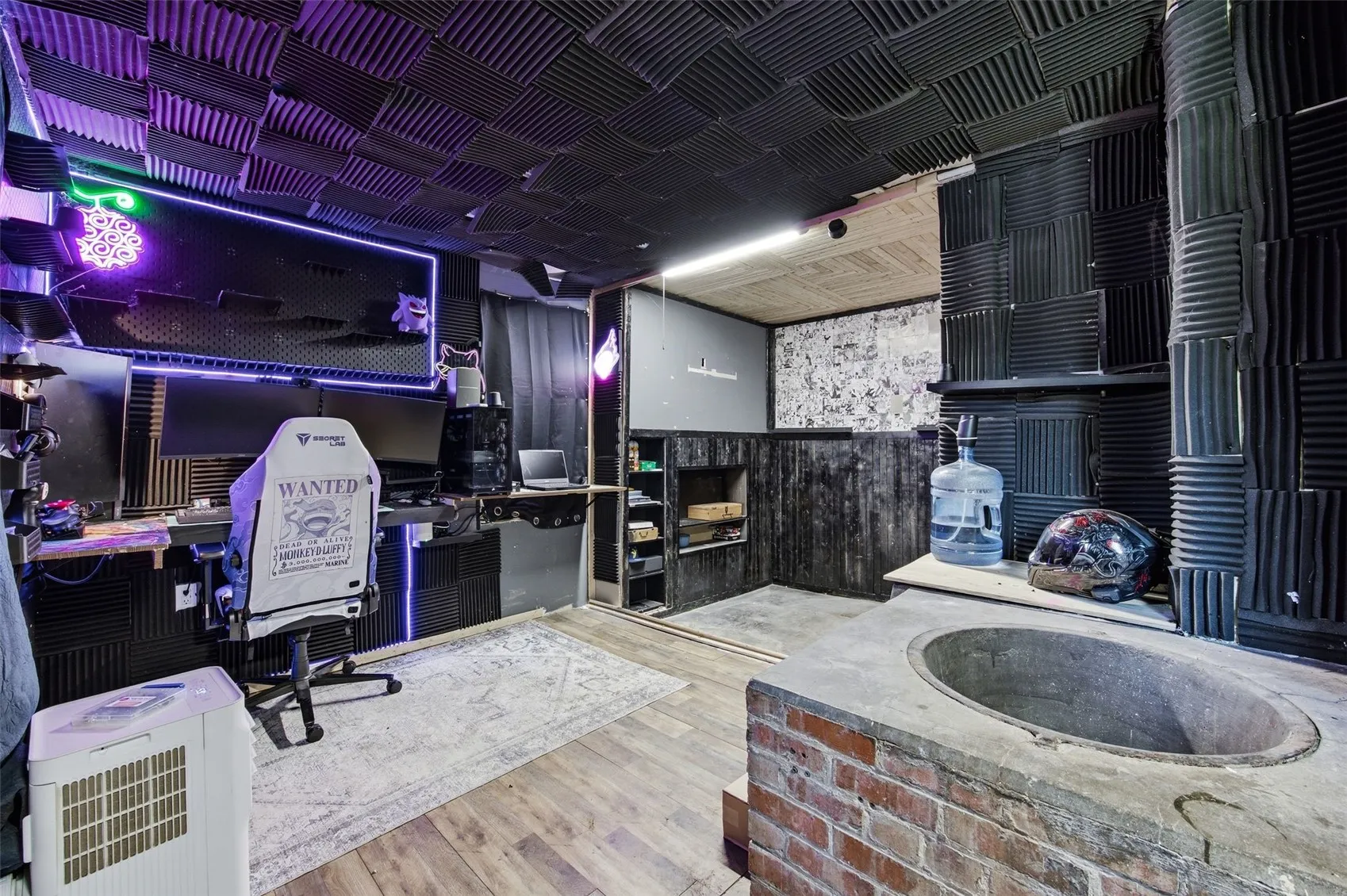 Office in upper unit w/historical brick wash basin