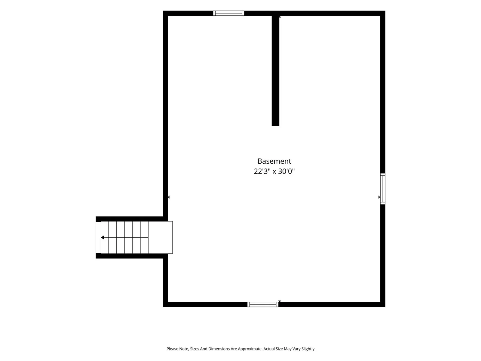Basement layout, Upper unit access only
