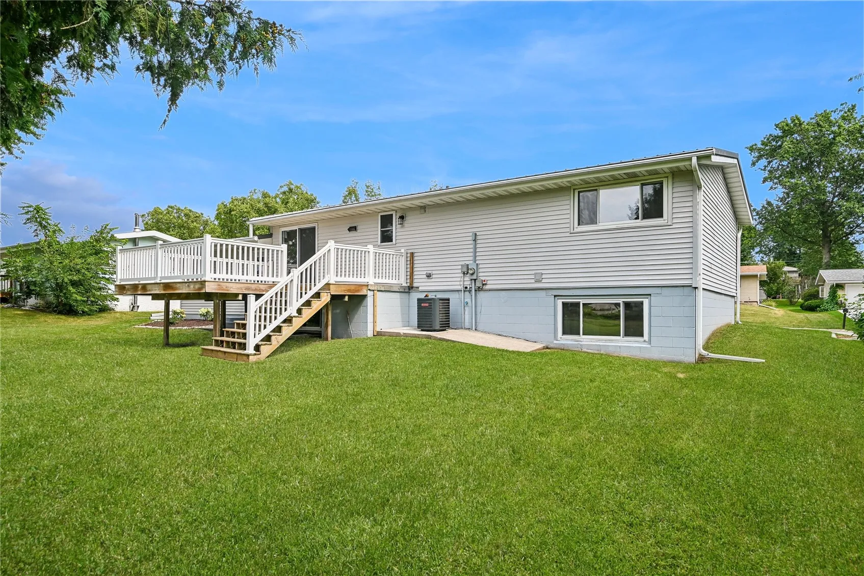 Backside of the home, nice deck