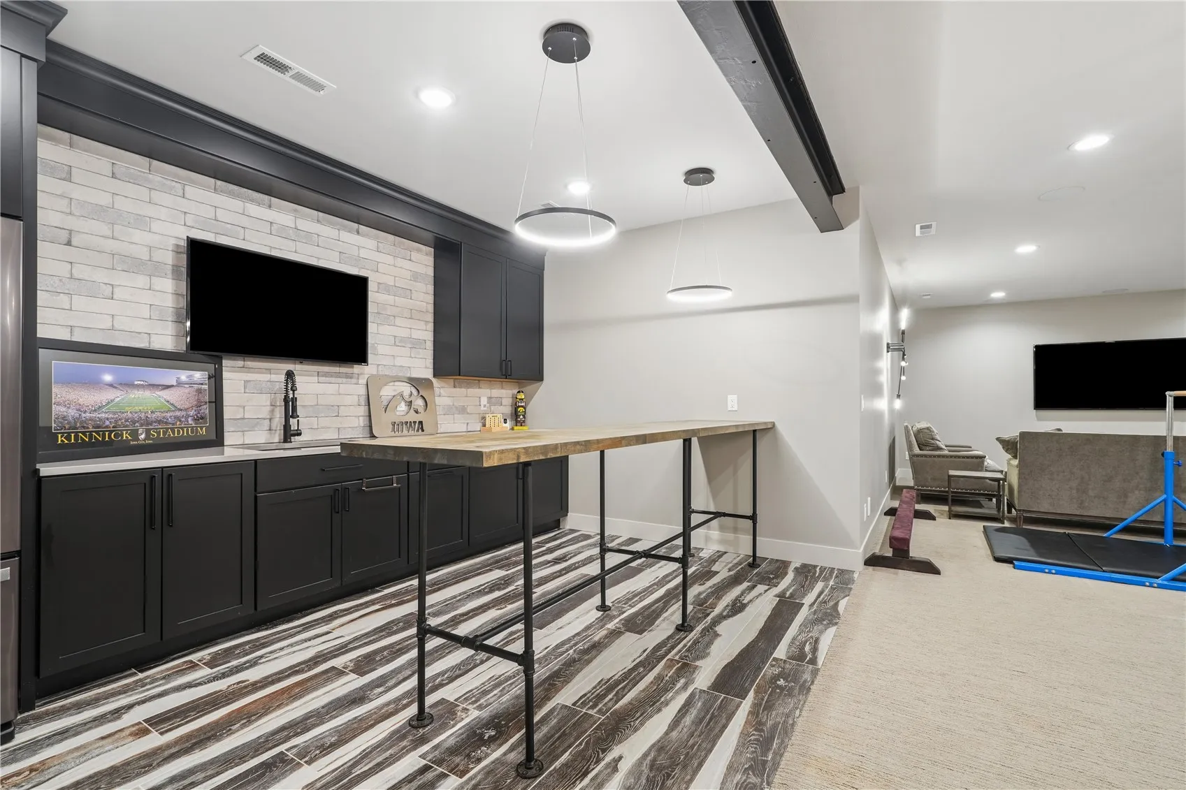 Lower Level Wet Bar with full size fridge
