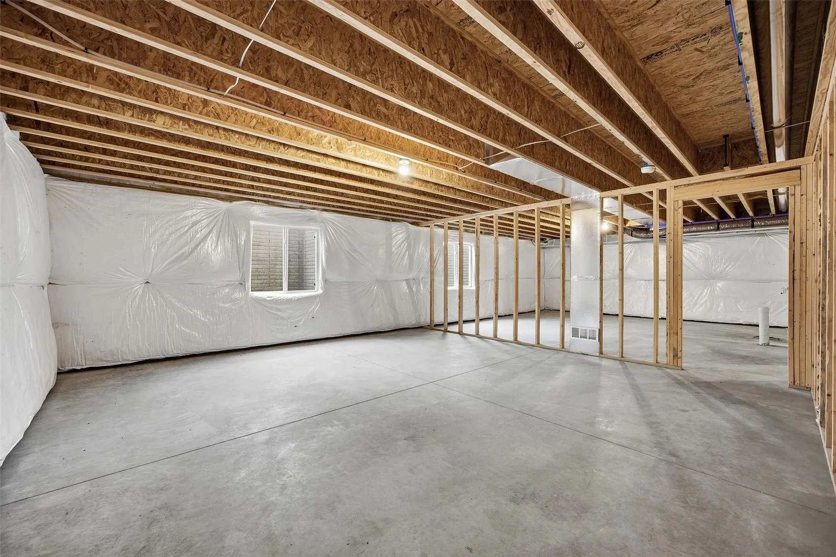 Unfinished basement -- 2 egress windows