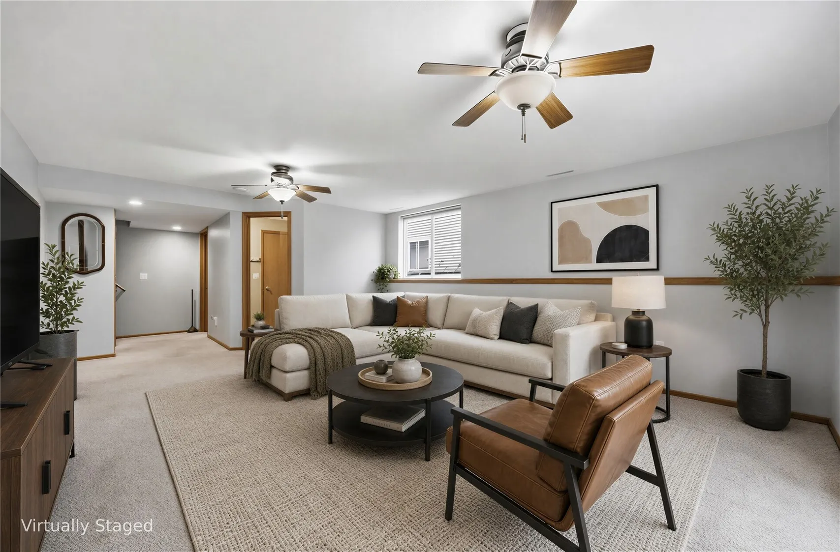 Virtually Staged lower living area