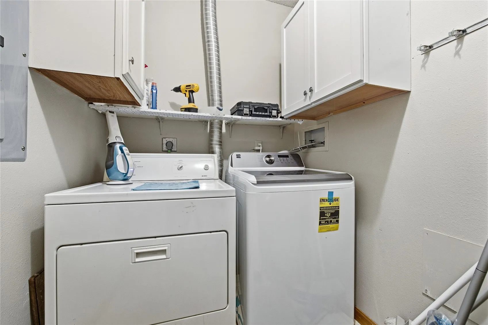 Washer and dryer stay. They both are in good working order.