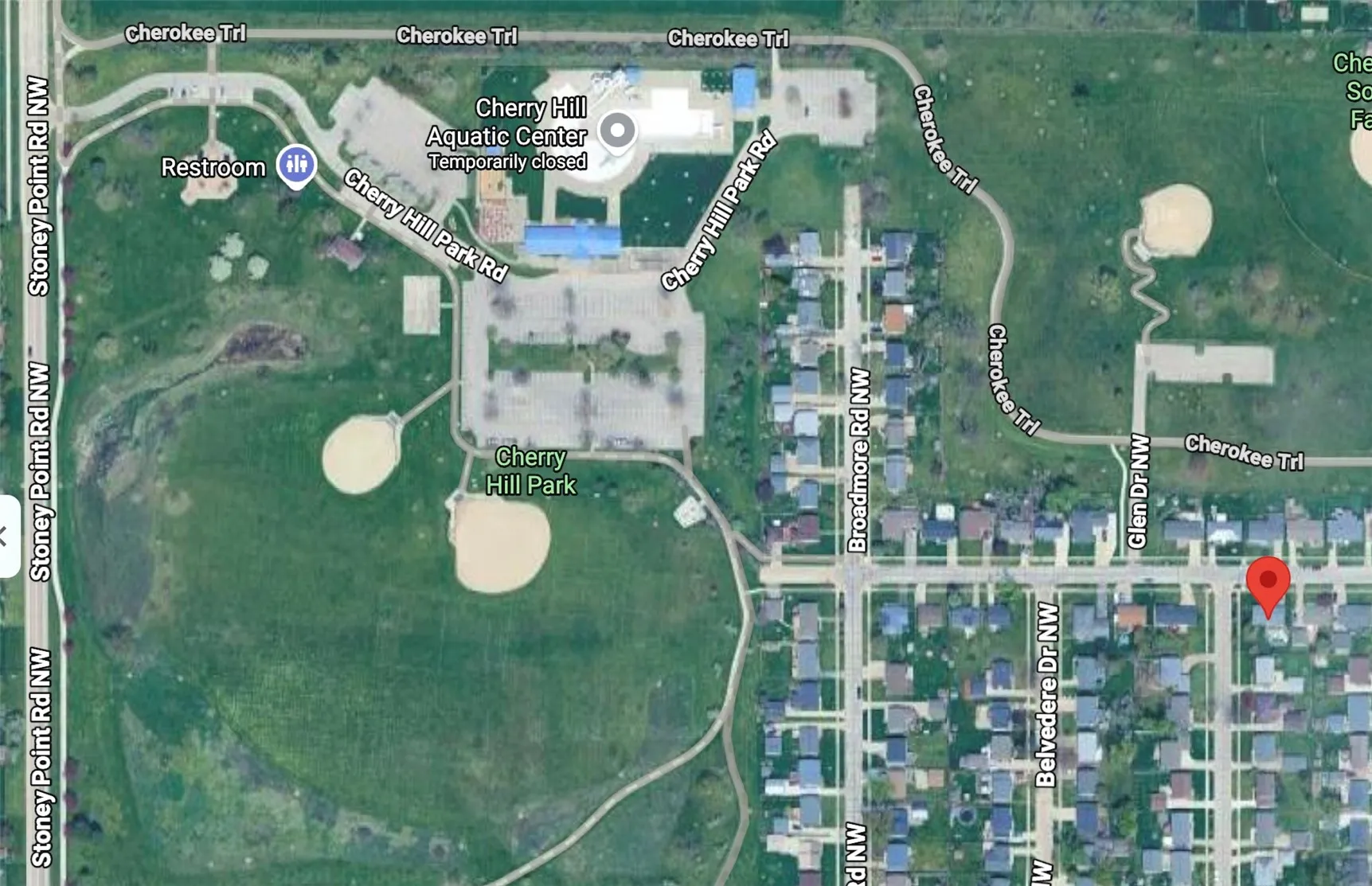 Map of Cherokee Trail and Cherry Hill Park