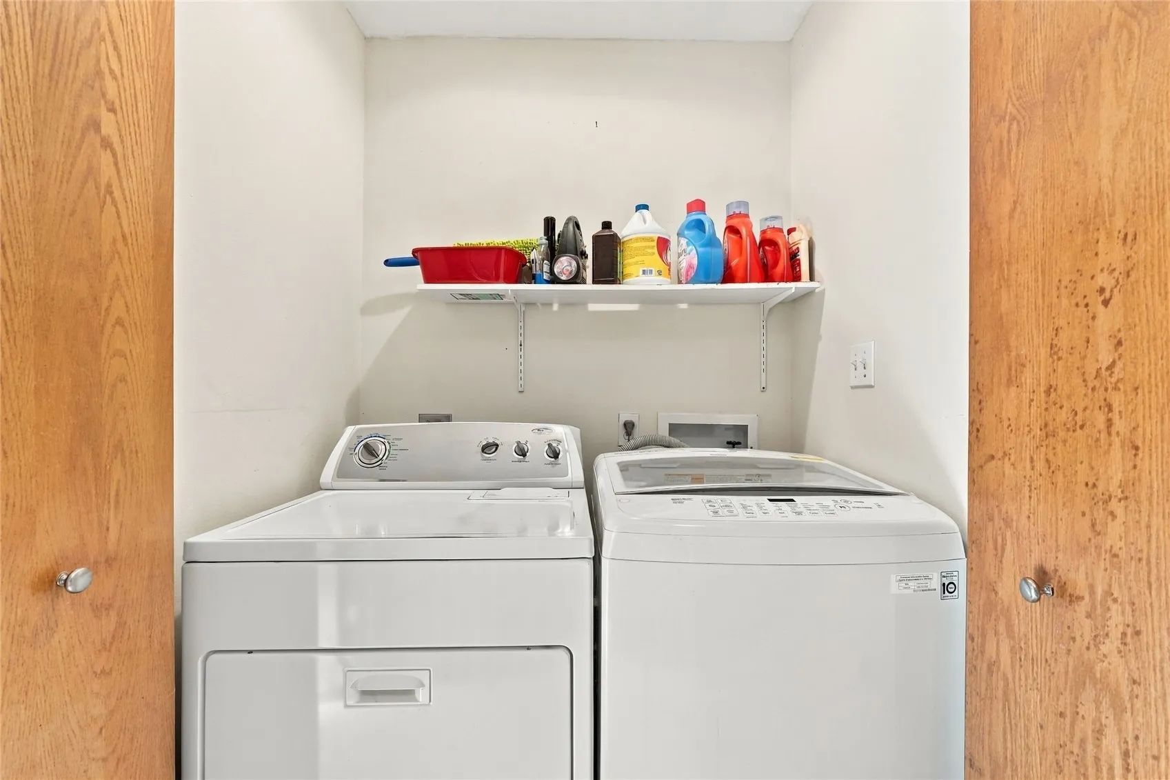 Convenient, second-level laundry.