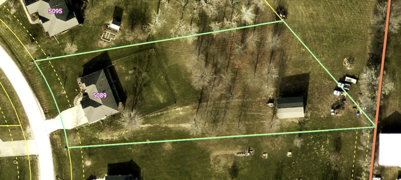 1.7 acres, lot lines per assessor site