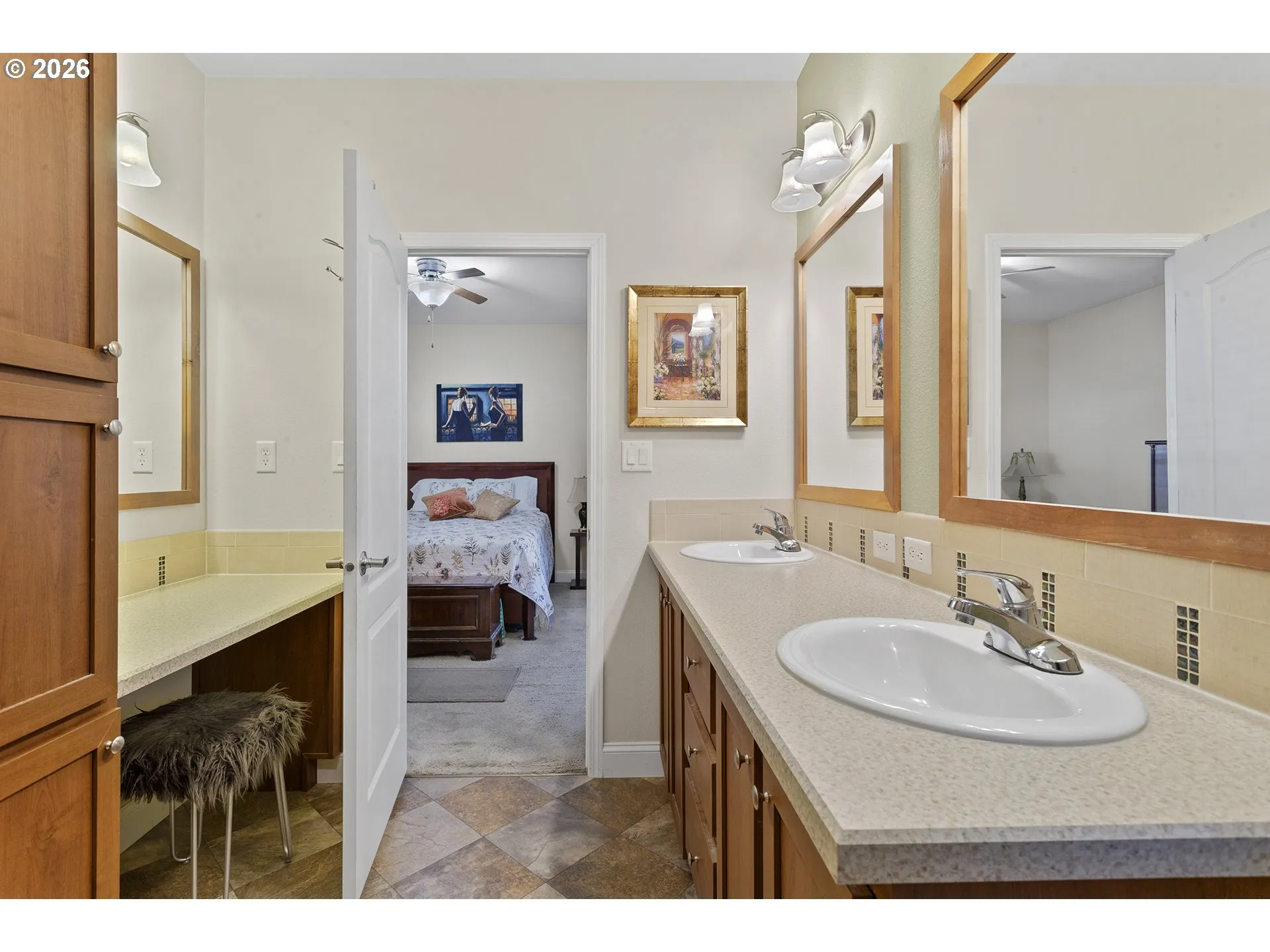 Bathroom, Attached-Double Sinks