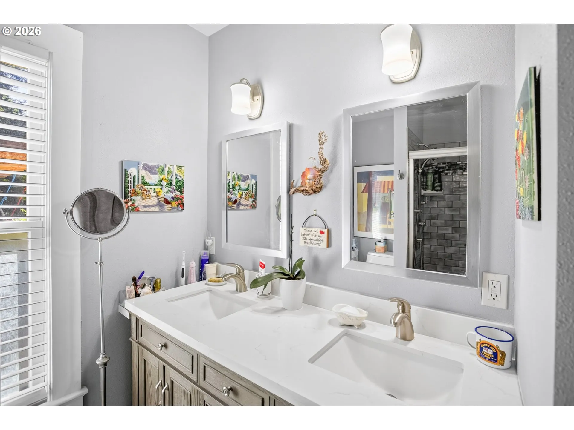 Bathroom, Attached-Double Sinks