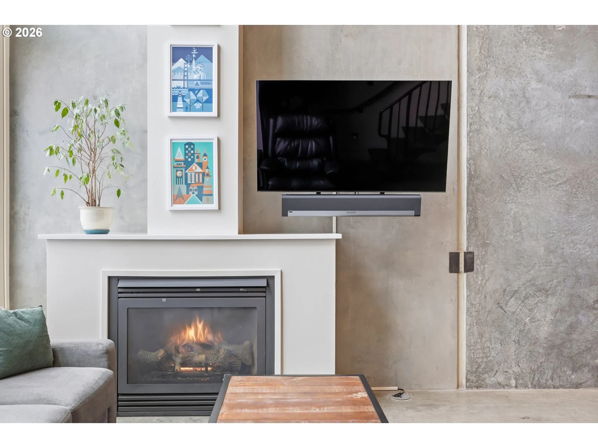 Living Room-Fireplace