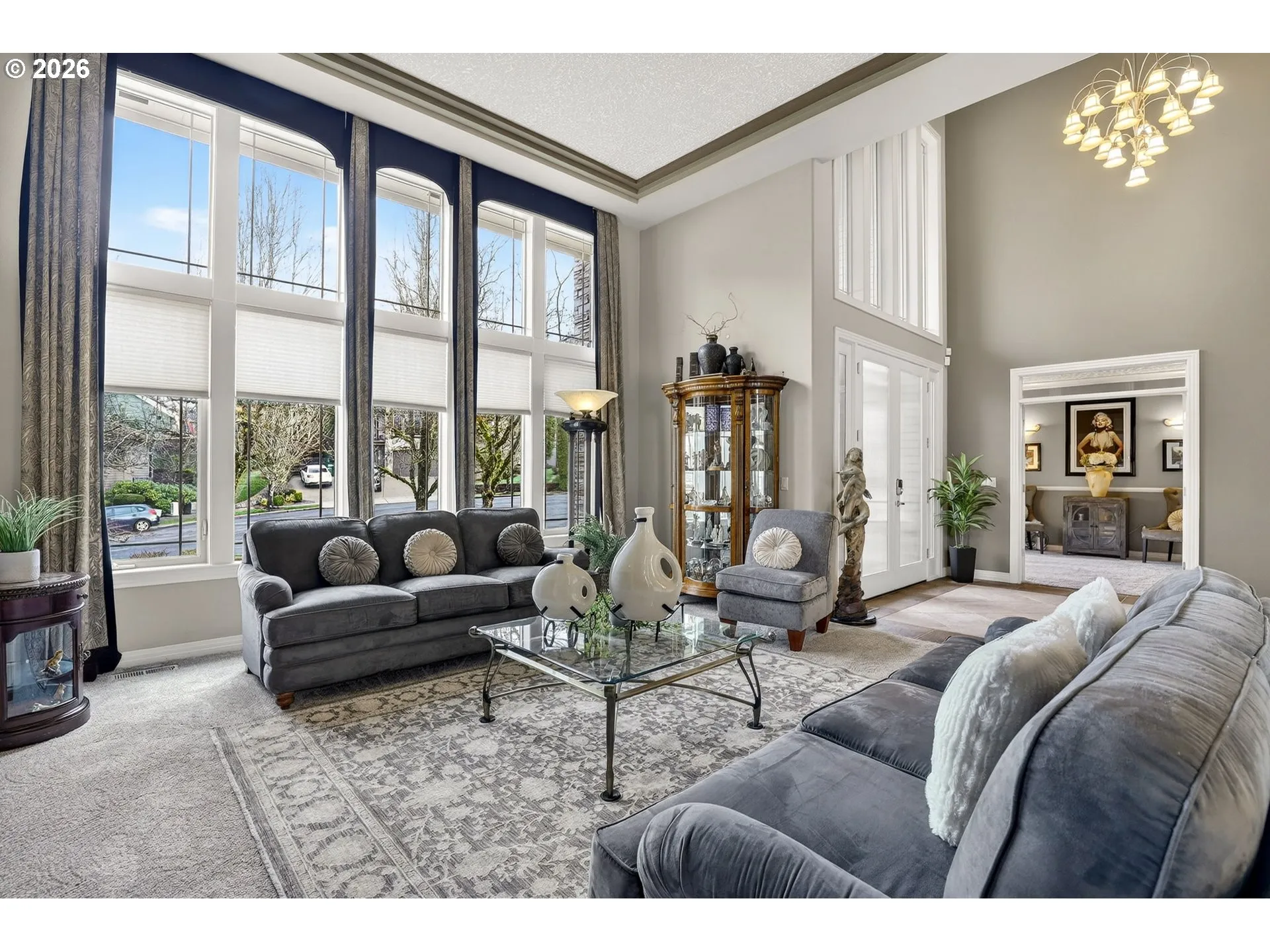 Living Room-Coffered Ceilings