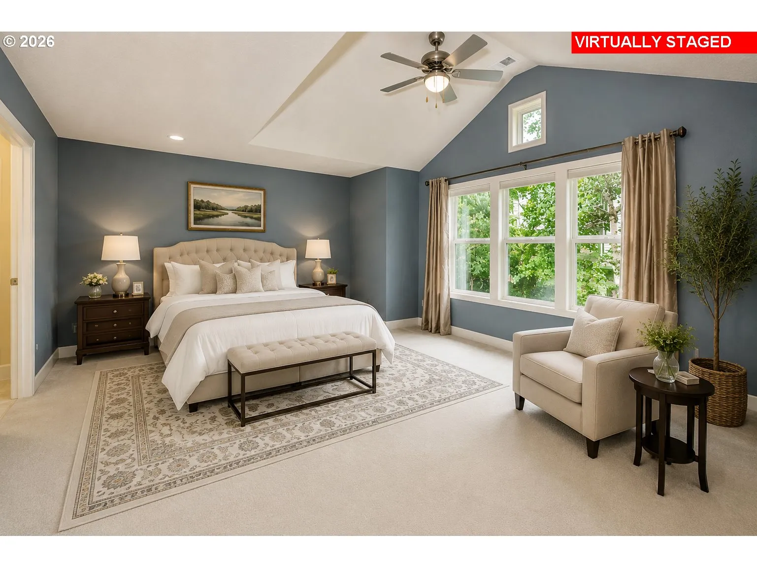 Bedroom, Primary-Vaulted Ceilings