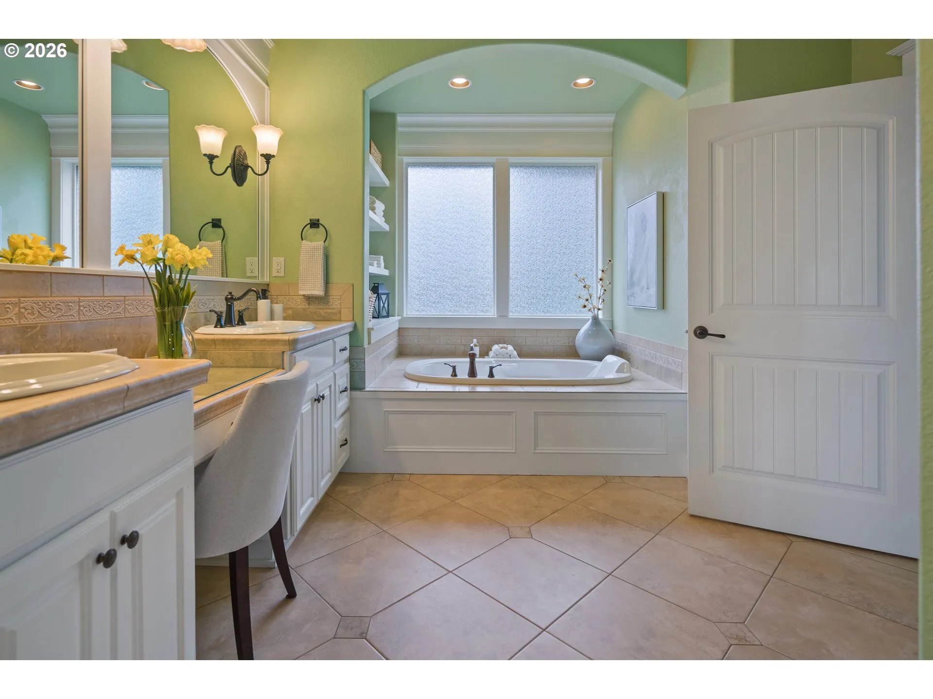 Bathroom, Attached-Double Sinks