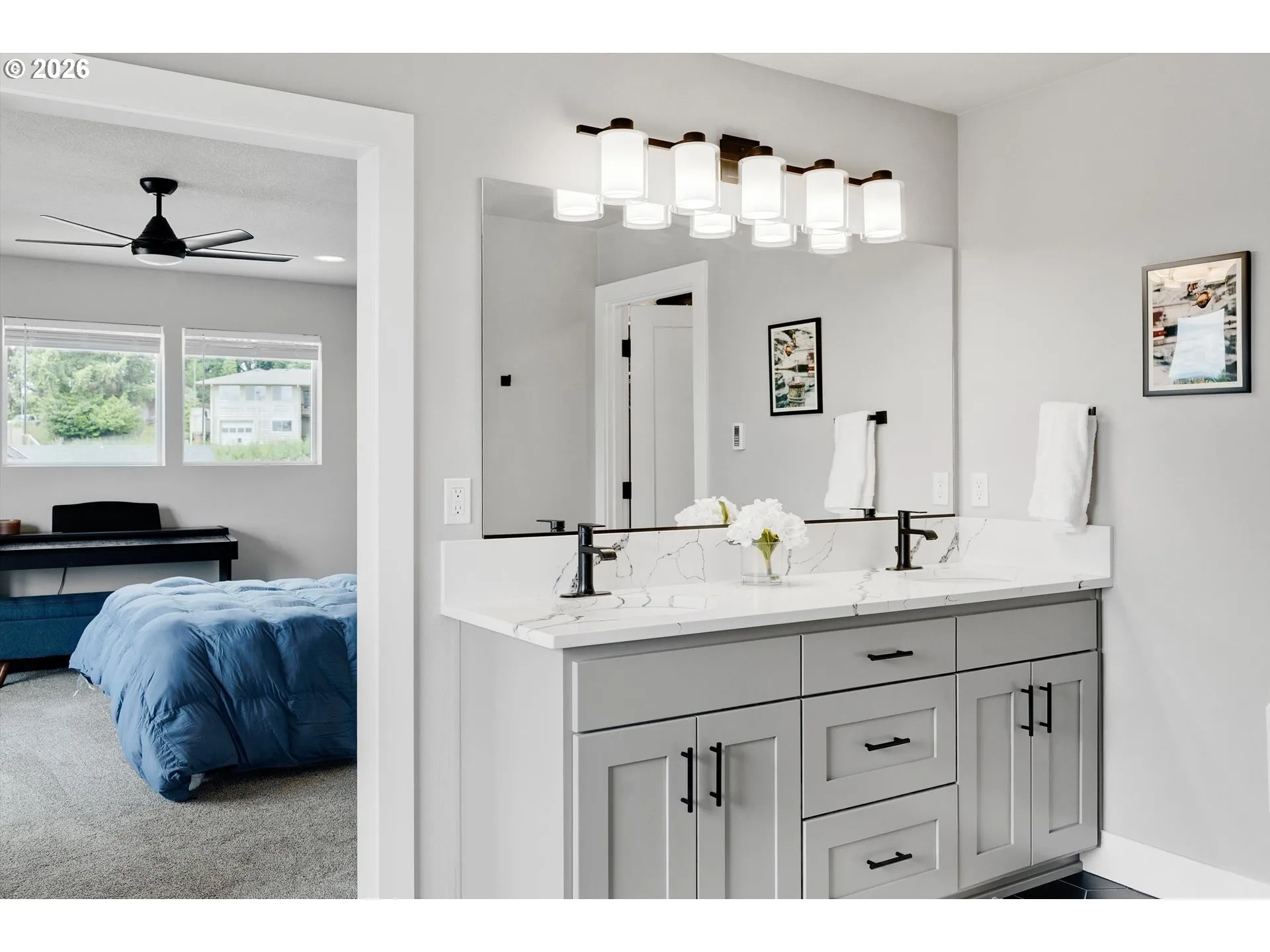 Bathroom, Attached-Double Sinks