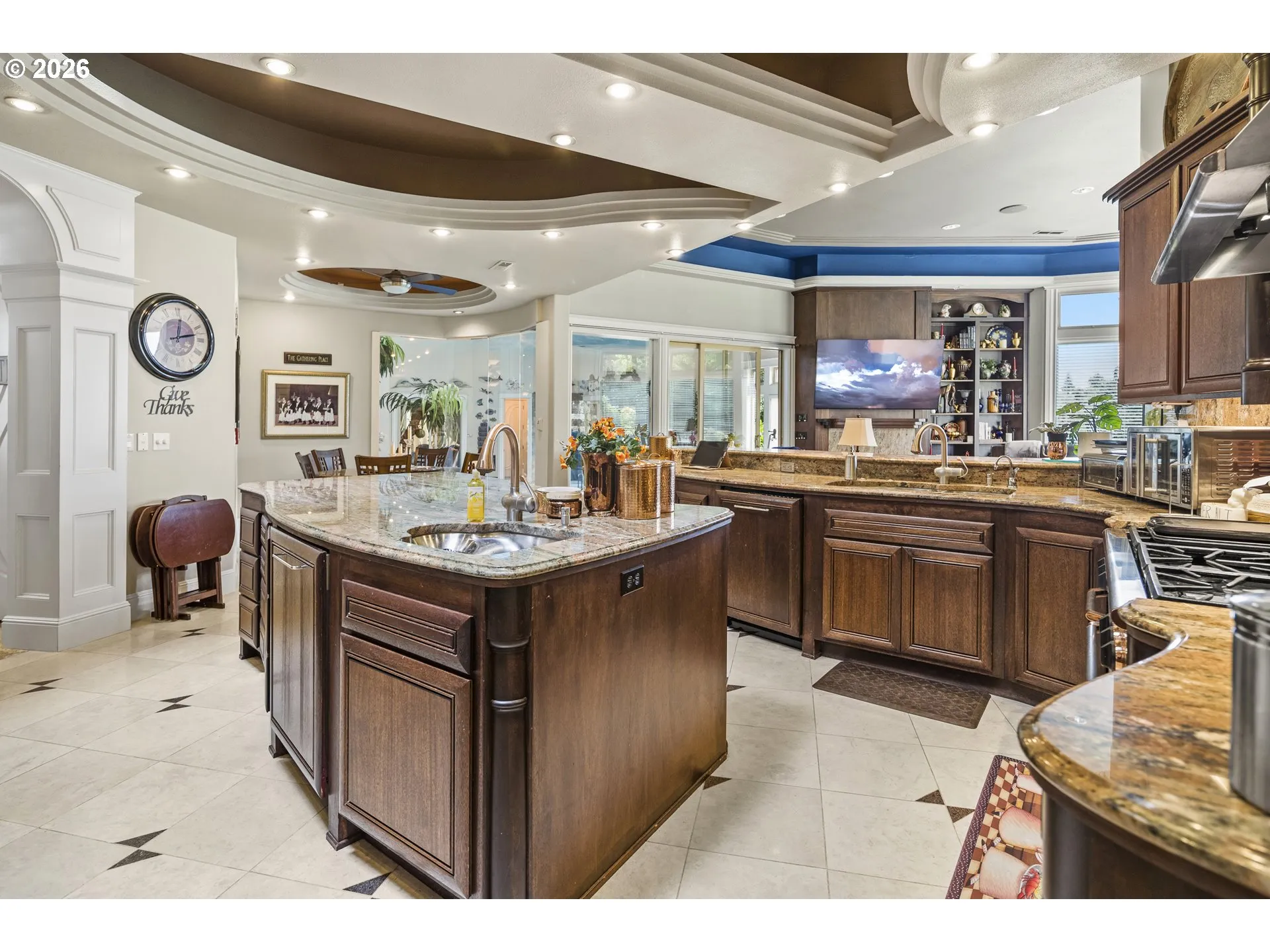Kitchen-Coffered Ceilings